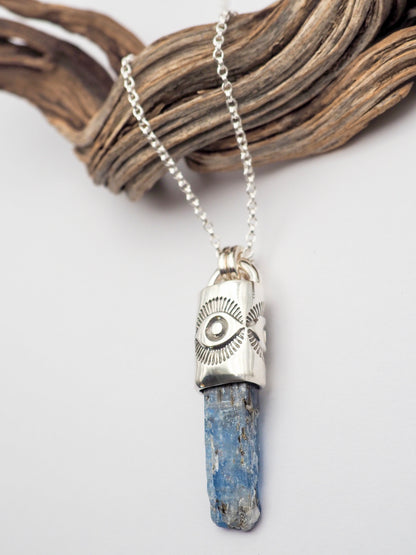 Blue Kyanite Eye Talisman Necklace