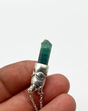 Blue/Green Tourmaline Eye Talisman Necklace
