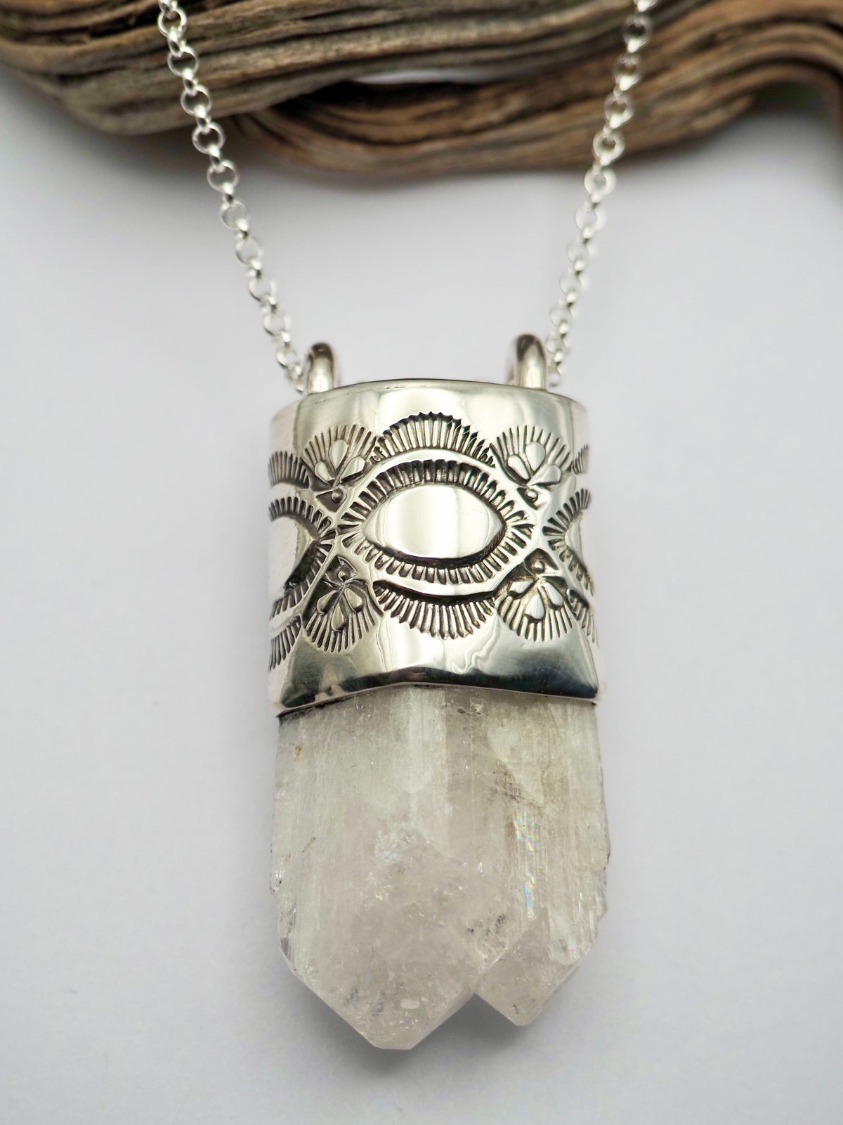 Danburite Eye/Prickly Pear Talisman Necklace