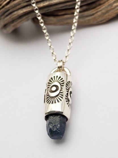 Sapphire Tumbleweed Talisman Necklace