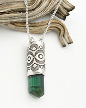 Green Tourmaline Eye/Fan Talisman Necklace