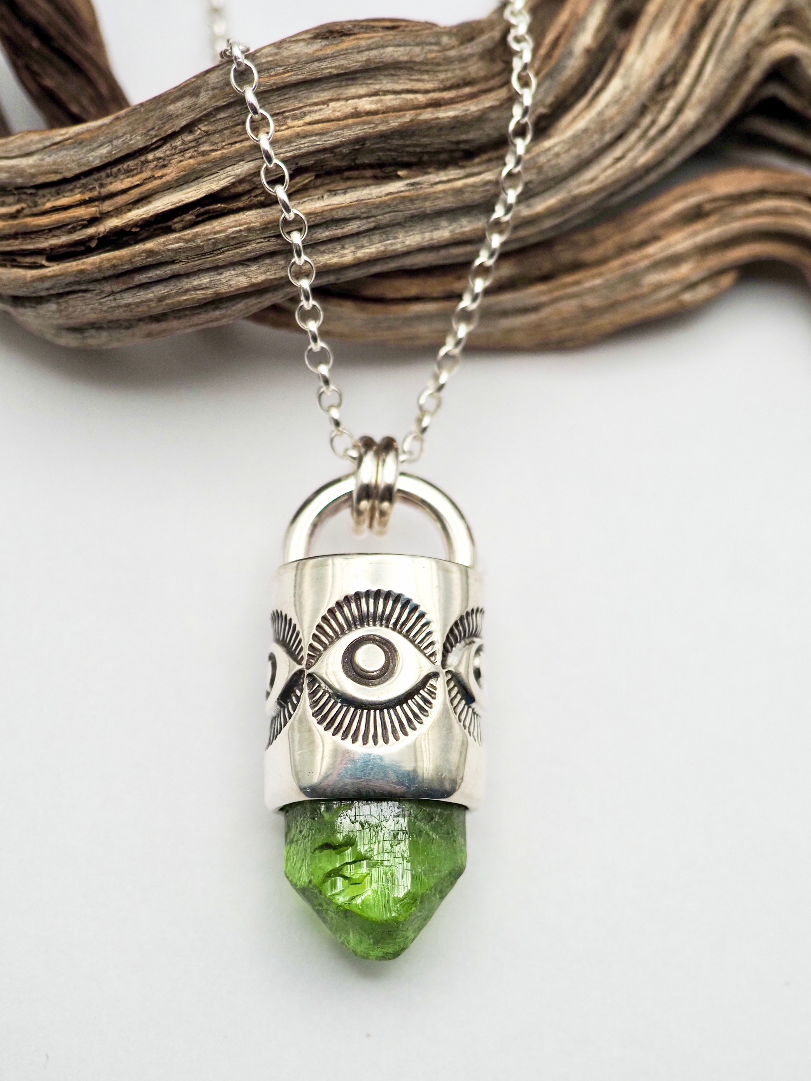 Peridot Eye Talisman Necklace