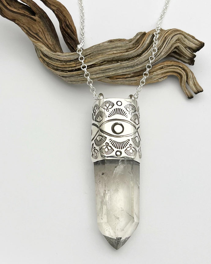Brazilian Polished Citrine Big Eye Talisman Necklace