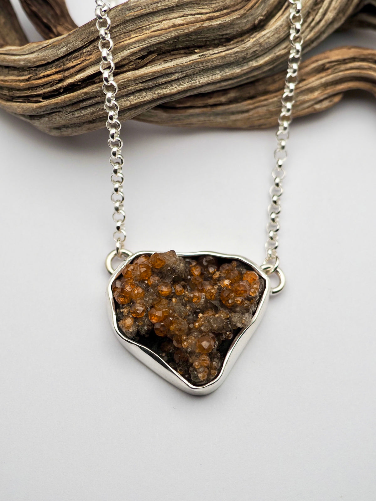 Spessartine Garnet Cluster Talisman Necklace