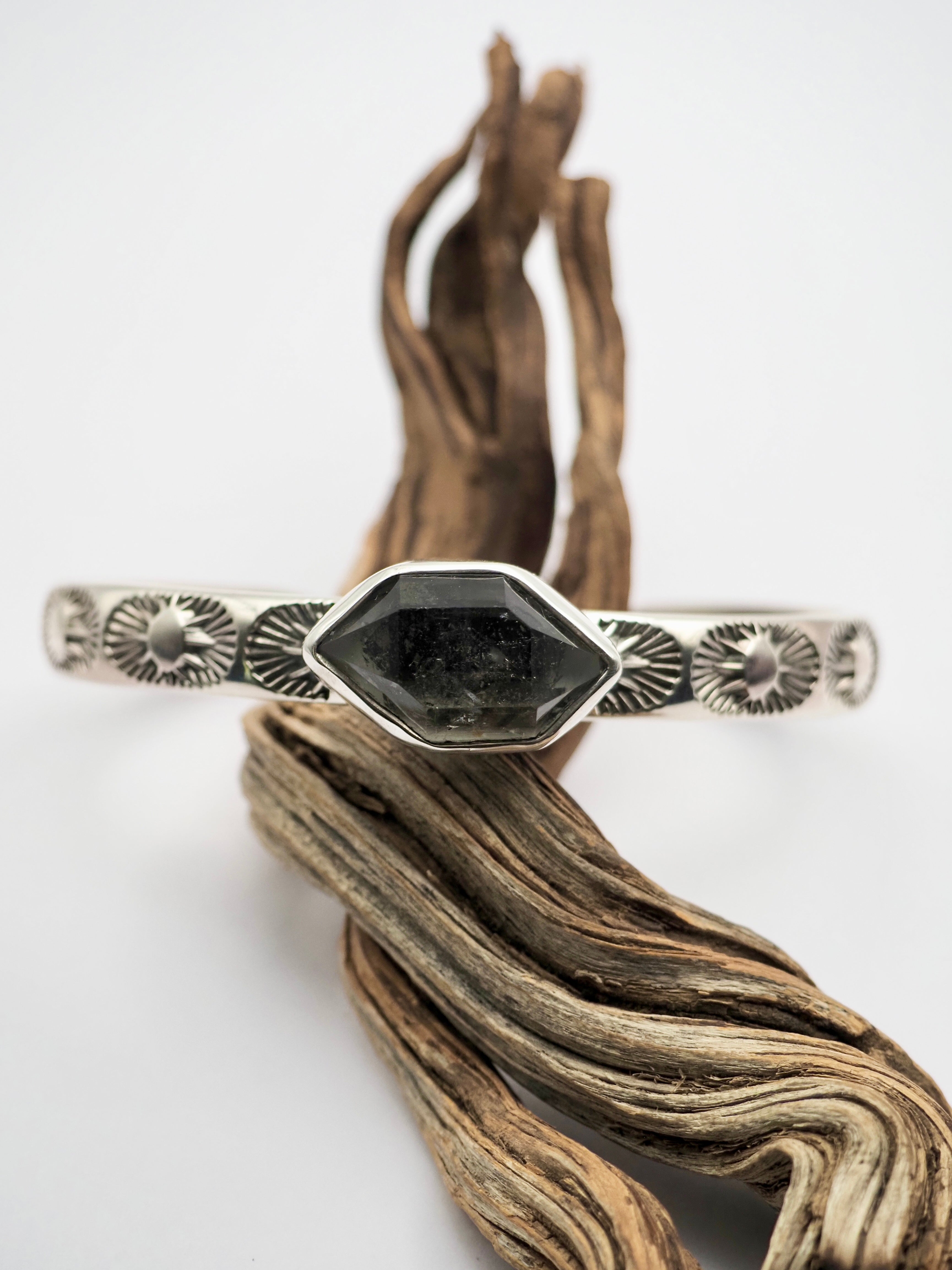 Tibetan Quartz Creosote Blossom Heavyweight Stacker Cuff M/L