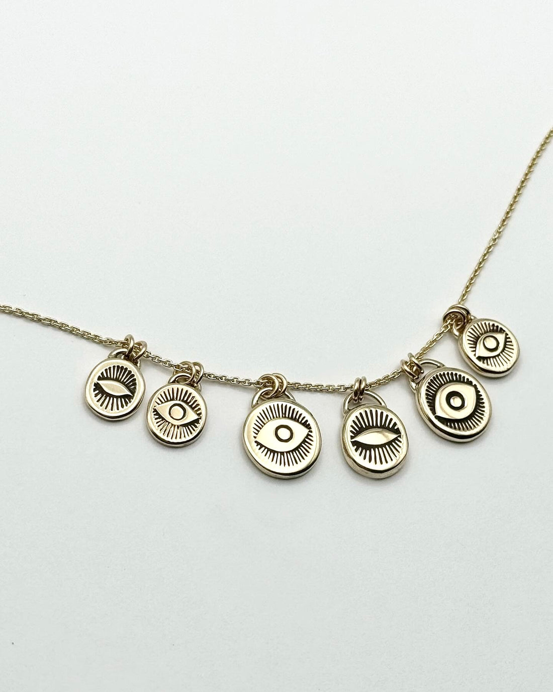 14k Gold Lucky Eye Pendant  Necklace