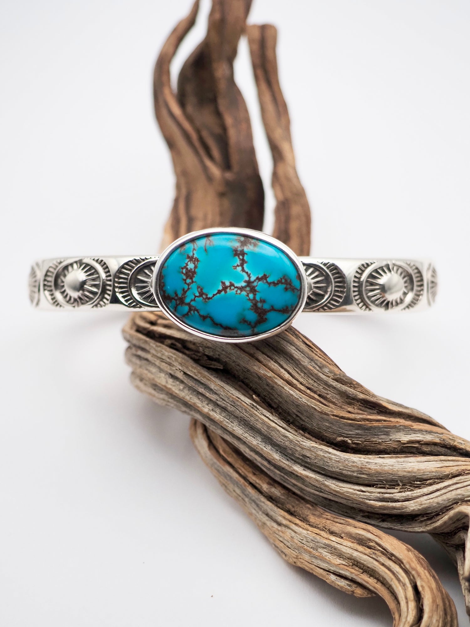 Egyptian Turquoise Burst Heavyweight Stacker Cuff S/M
