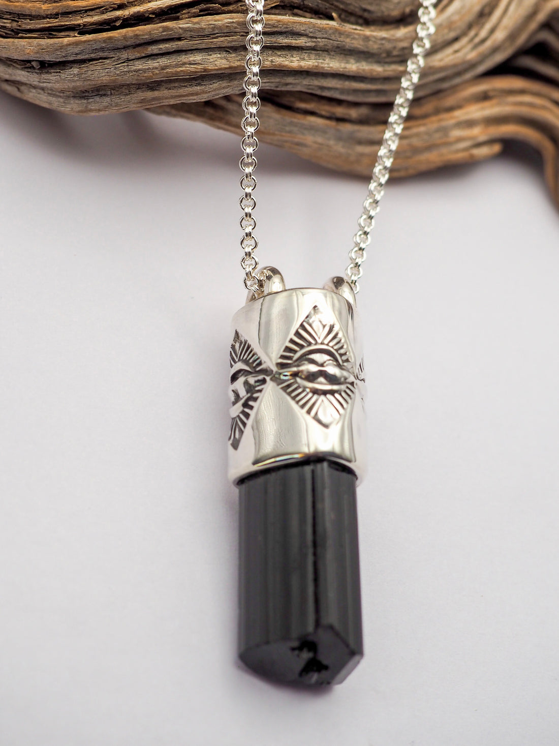 Black Tourmaline Mesquite Talisman Necklace