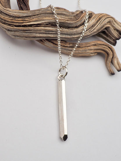 Large Cast Crystal Sterling Silver Necklace