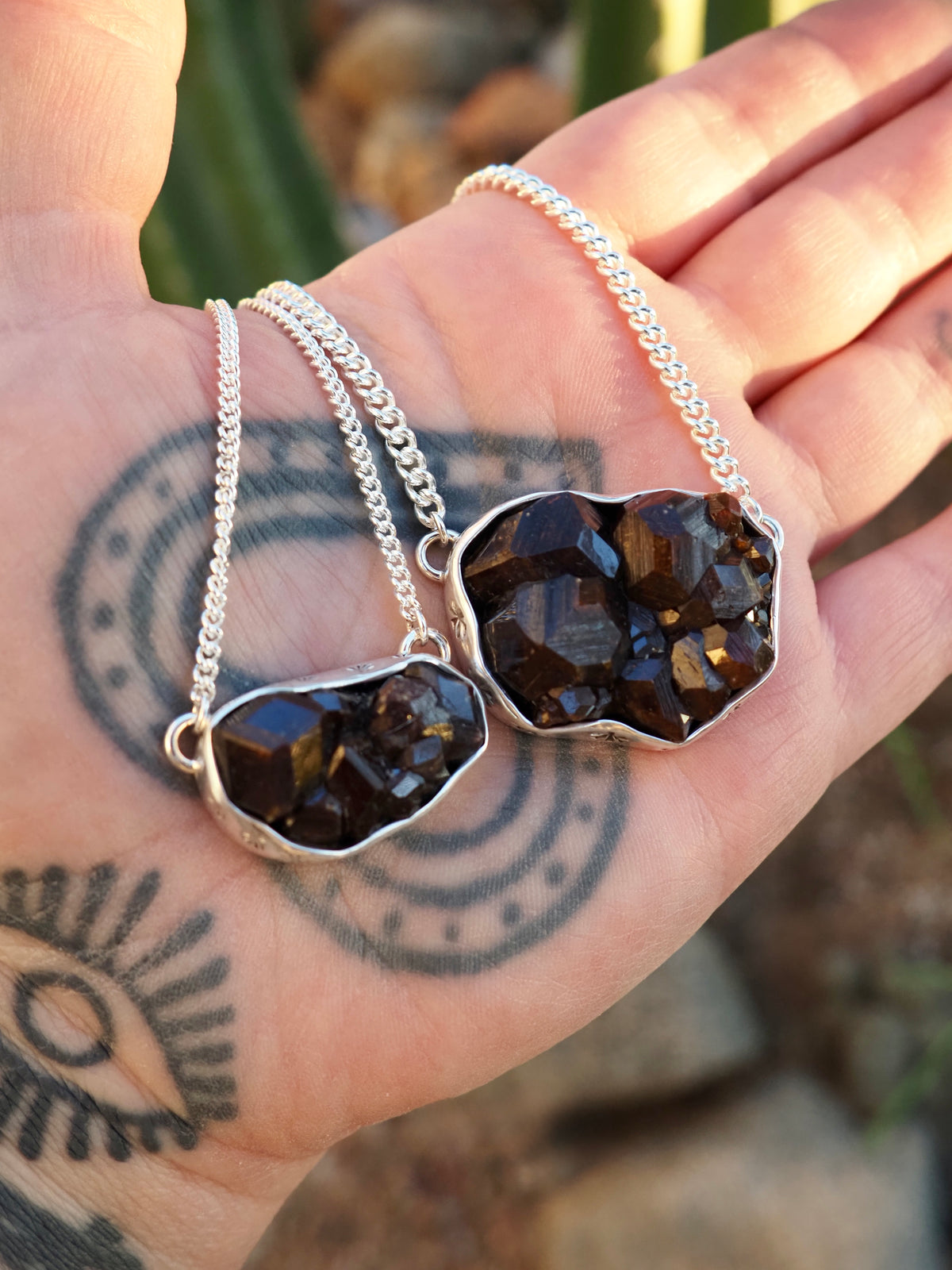 Mali Garnet Cluster Talisman Necklace