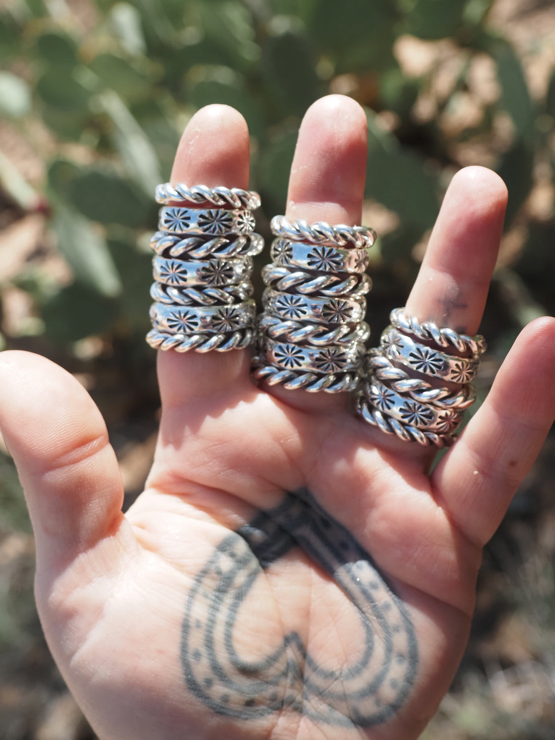 Twist Rings and Sparkle Hand Stamped Rings