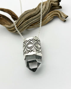 Clear Quartz Mojave Eye Talisman Necklace