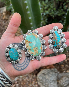Aztec Royston Turquoise Arroyo Hand Stamped Border