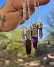 Polished Brazilian Amethyst Raincloud Talisman Necklace