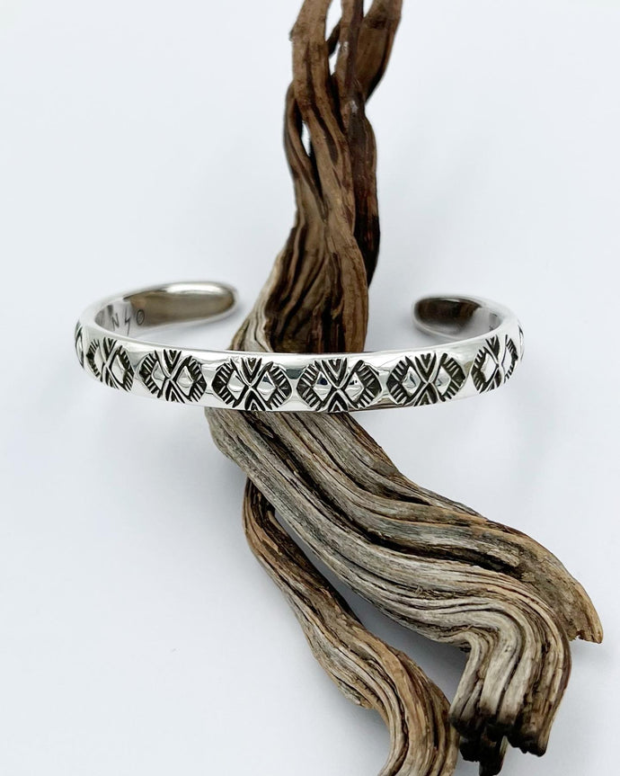 Heavyweight Hand Stamped Stacker Cuff M/L