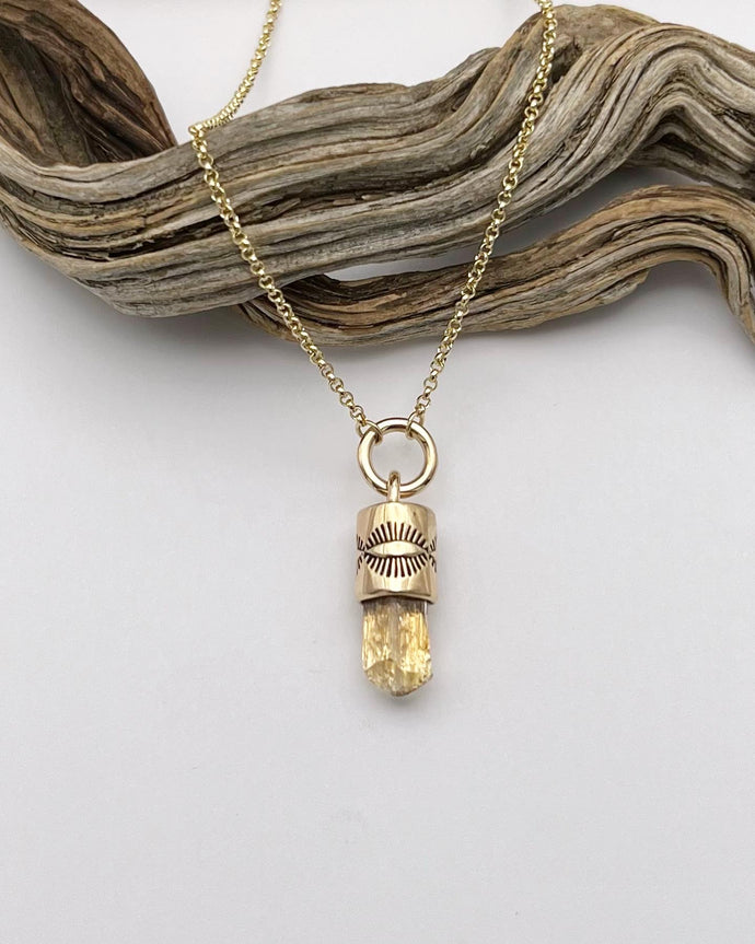 🏳️‍🌈Imperial Topaz Eye ORing 14k Gold Talisman Necklace
