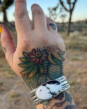 White Buffalo Wide Triple Band Heavyweight Cuff M/L