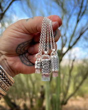 Pink/Blue Bi Color Tourmaline Fan/Eye Talisman Necklace