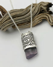 Purple Bi Color Tourmaline Desert Eye Talisman Necklace