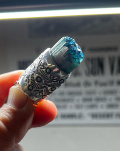 Blue/Pink Bi Color Tourmaline Eye Talisman Necklace