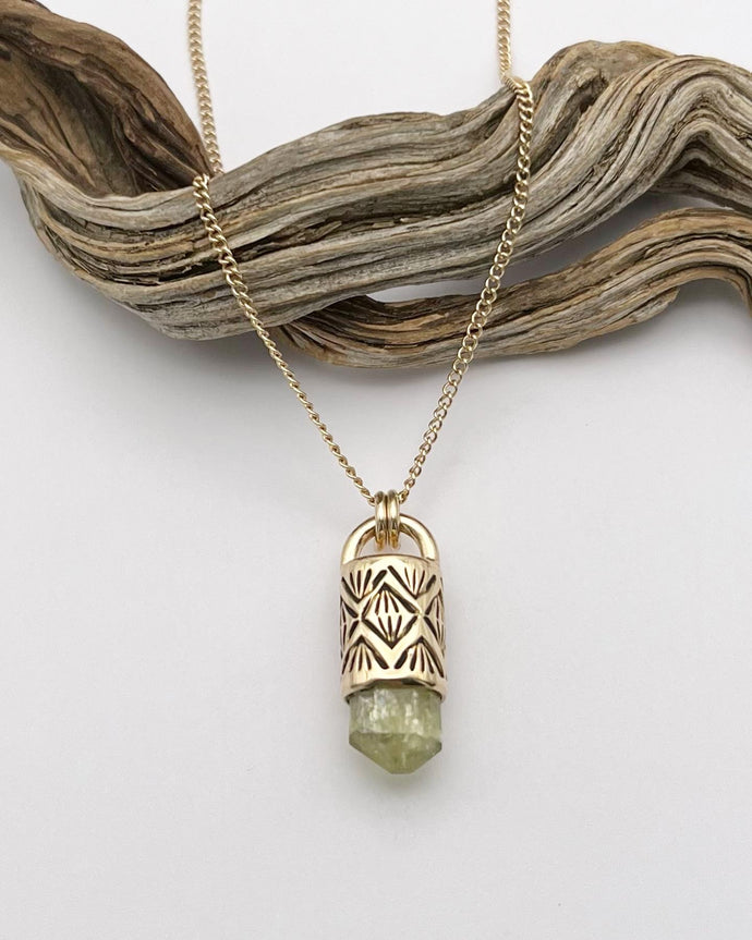 🏳️‍🌈Yellow Apatite Arroyo 14k Gold Talisman Necklace
