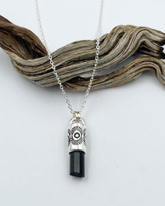 Black Tourmaline Tumbleweed Talisman Necklace