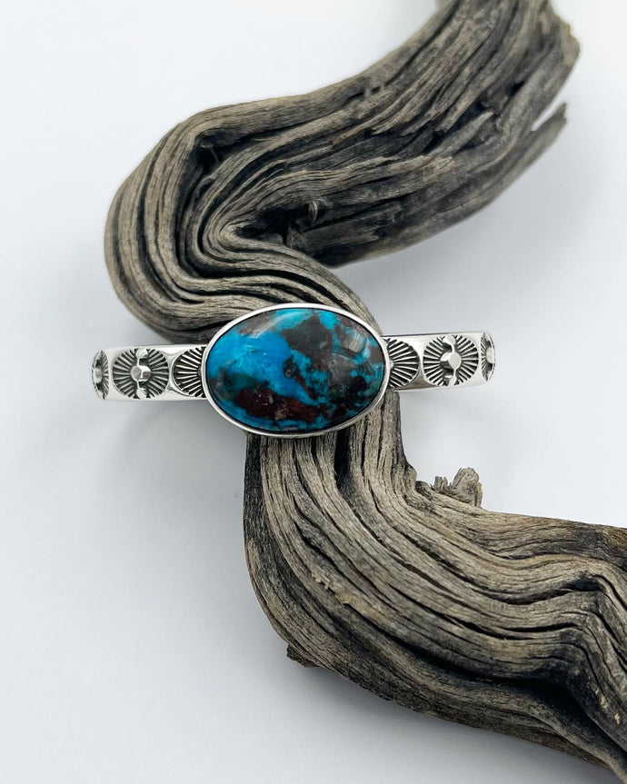 Bisbee Turquoise Ocotillo Heavyweight Stacker Cuff S/M