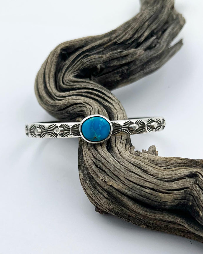 Turquoise Mountain Turquoise Ocotillo Stacker Cuff XL