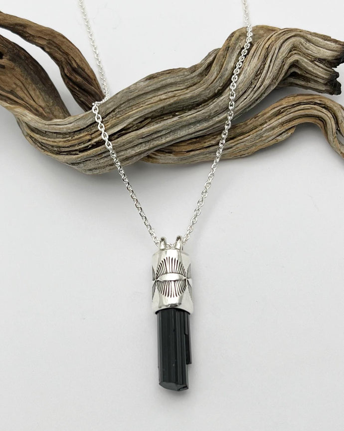 Black Tourmaline Eye Talisman Necklace