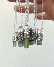 Purple Bi Color Tourmaline Desert Eye Talisman Necklace