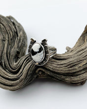 Vintage Numi Olive White Buffalo Horseshoe Ring 9