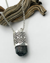 Blue/Pink Bi Color Tourmaline Eye Talisman Necklace