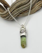Green Tourmaline Eyelash Talisman Necklace