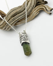 Green Tourmaline Fan Talisman Necklace