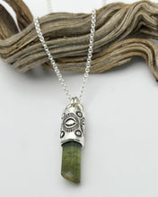 Green Tourmaline Eye/Dot Talisman Necklace