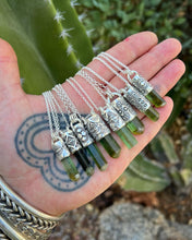 Green Tourmaline Eye/Dot Talisman Necklace