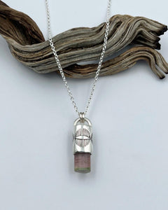 Pink/Green Tourmaline Eye Talisman Necklace