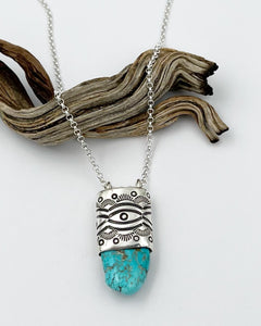 Carico Lake Turquoise Nugget Big Eye Talisman Necklace