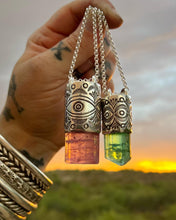 Pink Tourmaline Big Eye Talisman Necklace