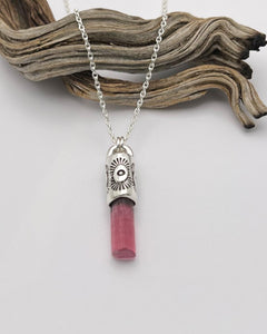 🏳️‍🌈Pink Tourmaline Tumbleweed Talisman Necklace