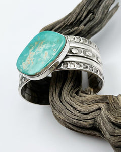 Vintage Numi Olive Royston Turquoise Five Band Cuff M/L