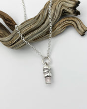 Pink/Blue Bi Color Tourmaline Mini O Ring Eye Talisman Necklace