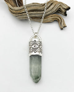 Chlorite Phantom Quartz Eye Talisman Necklace