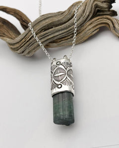 Blue/Pink Tourmaline Eye/Mojave Talisman Necklace