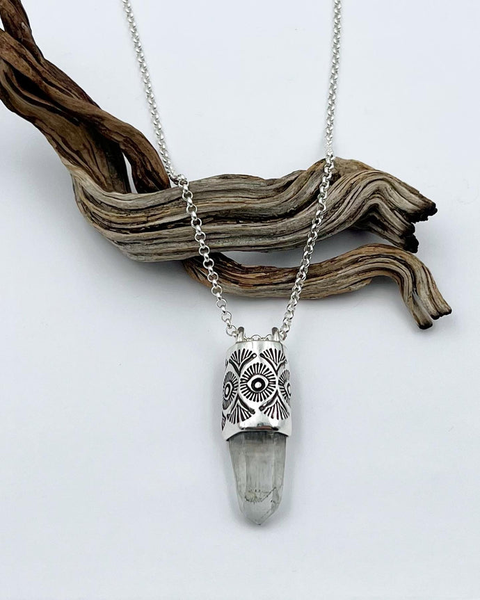 Washington State Chalcopyrite in Quartz Talisman Necklace
