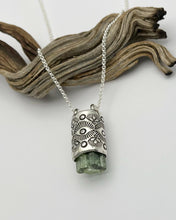 Green Bi Color Tourmaline Eye/Prickly Pear Talisman Necklace