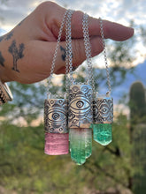 Pink Tourmaline Big Eye Talisman Necklace