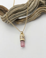 🏳️‍🌈Pink Tourmaline 14k Gold Talisman Necklace