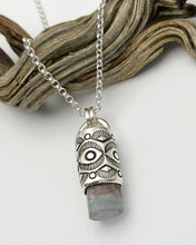 Pink/Blue Bi Color Tourmaline Fan/Eye Talisman Necklace