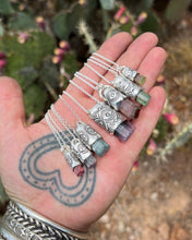 Purple Bi Color Tourmaline Desert Eye Talisman Necklace